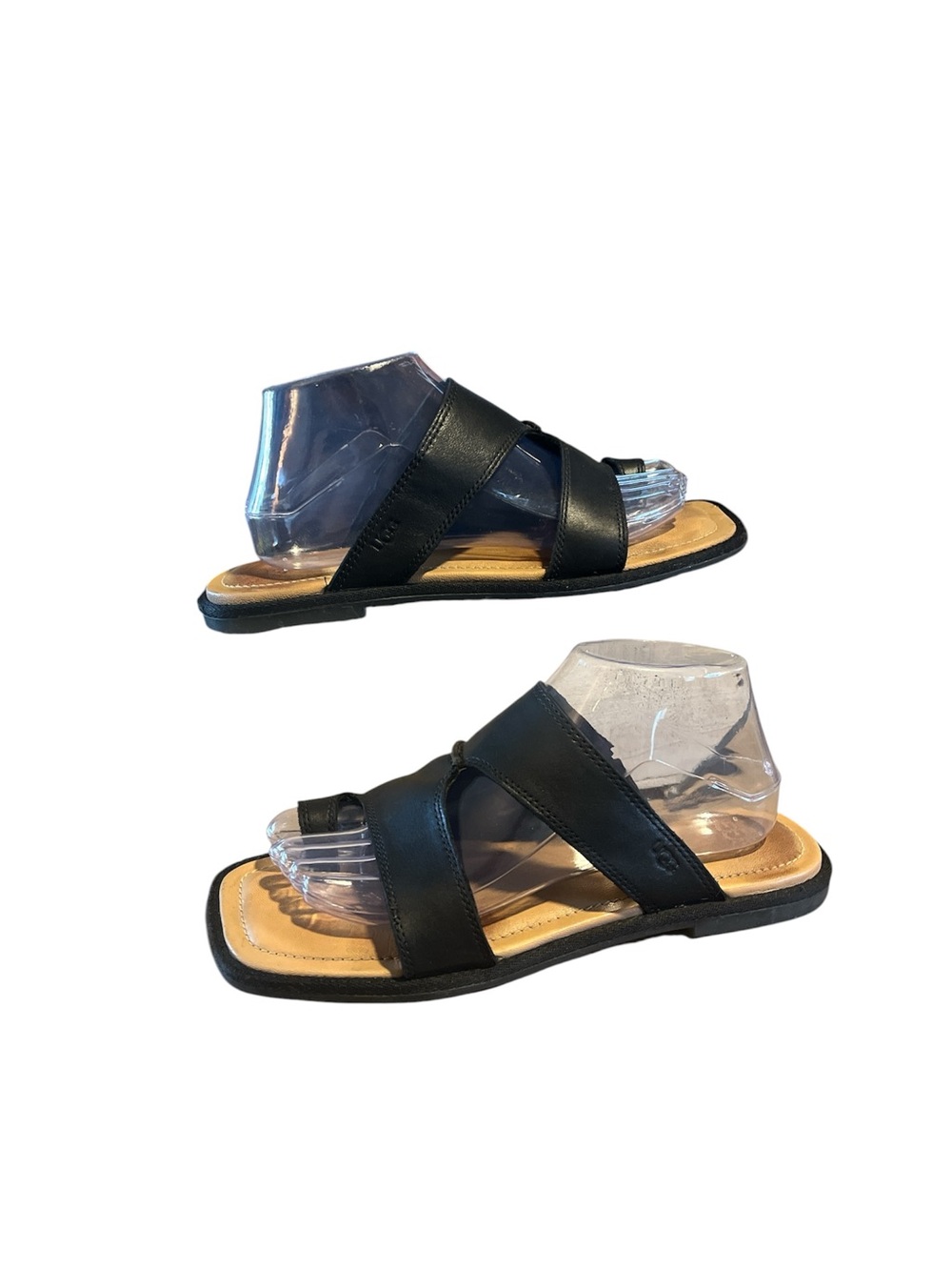 UGG Matira Leather Slides Black Sandals Women Size US8